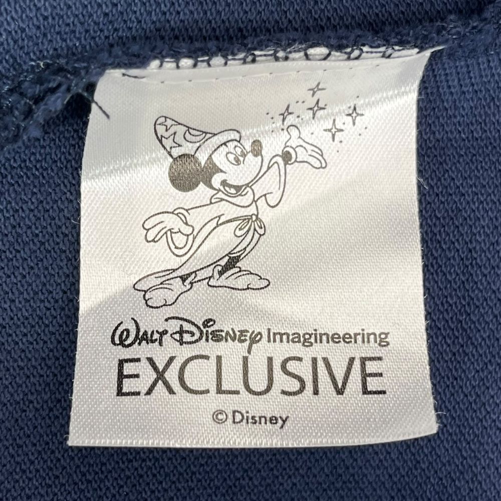 Disney Park Eddie Bauer Men's Medium Blue 100% Cotton Pique Polo Shirt WDI Patch - Picture 11 of 11